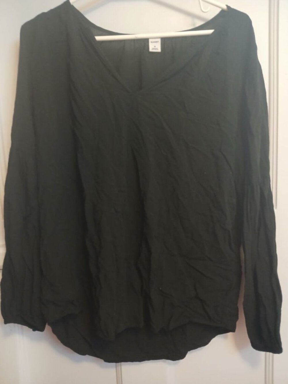 Old Navy Womens M Black Long Sleeve Shirt